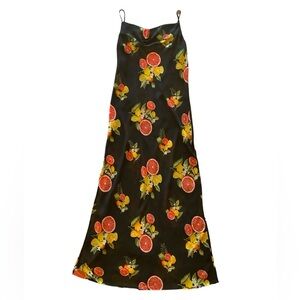 Forever 21 Adorable Black Fruit Print Slits Adjustable (M)? Great Condition!